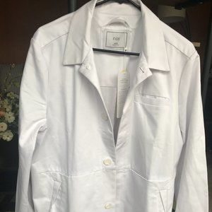 Figs white coat, brand new with tags, never worn